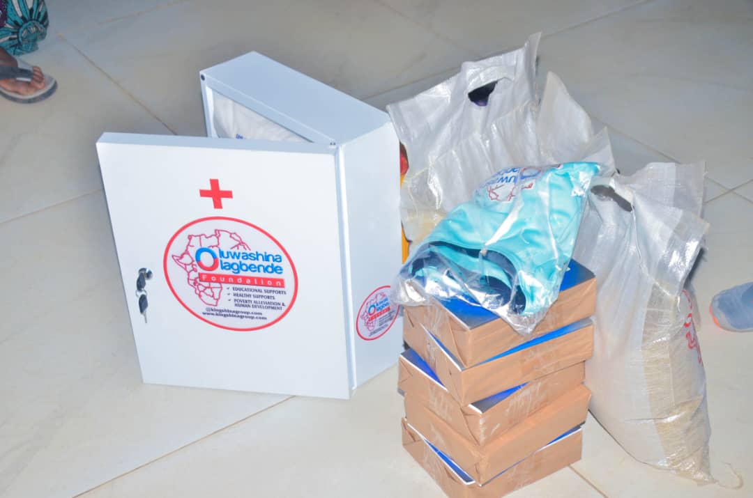 First-aid cabinet, drugs and relief items packed for a health outreach
