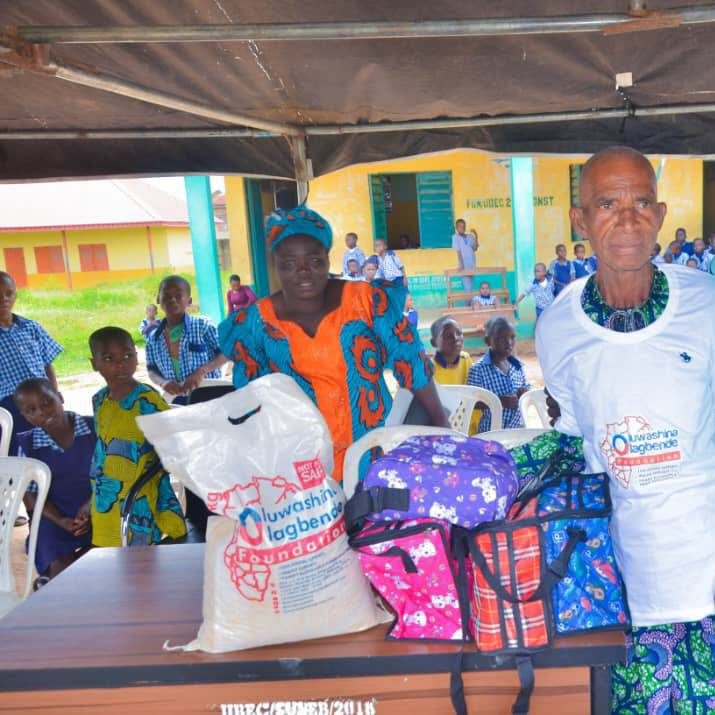 School bags and materials packed for pupils