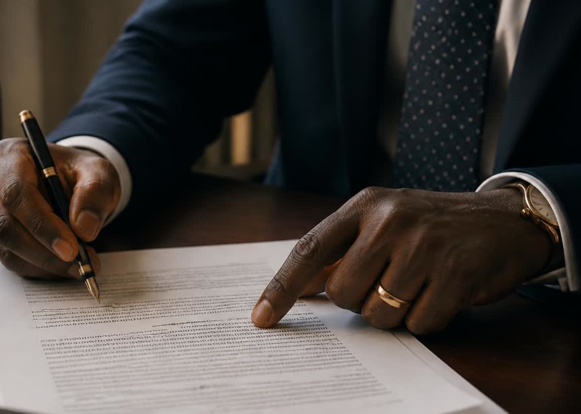 A partner marking up a contract