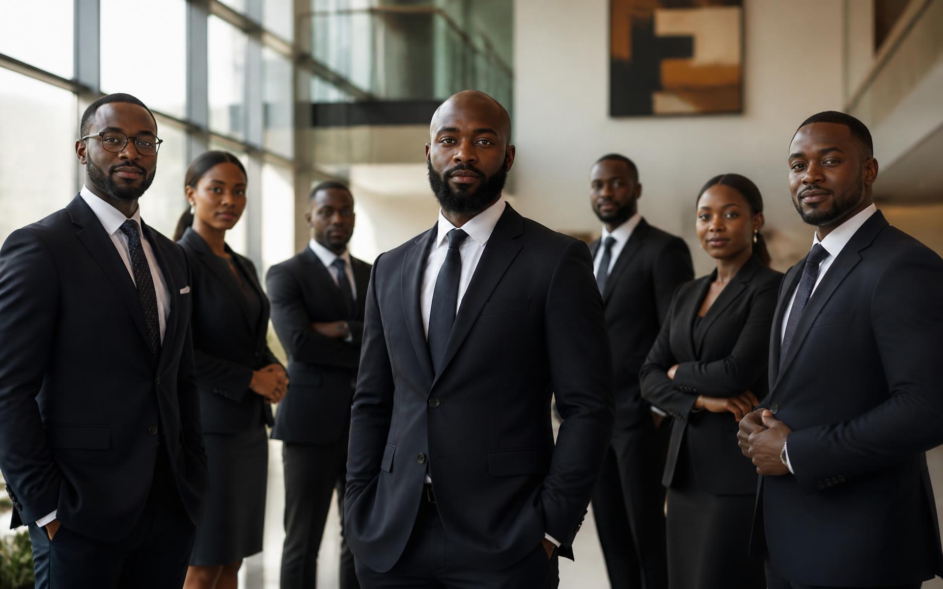 Lawyers of Legal Climate standing in the firm's Lagos office